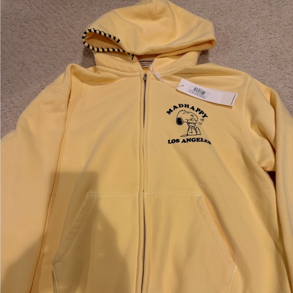 Madhappy Limone Zip-Up Hoodie with Snoopy Graphic - Picture 6 of 7